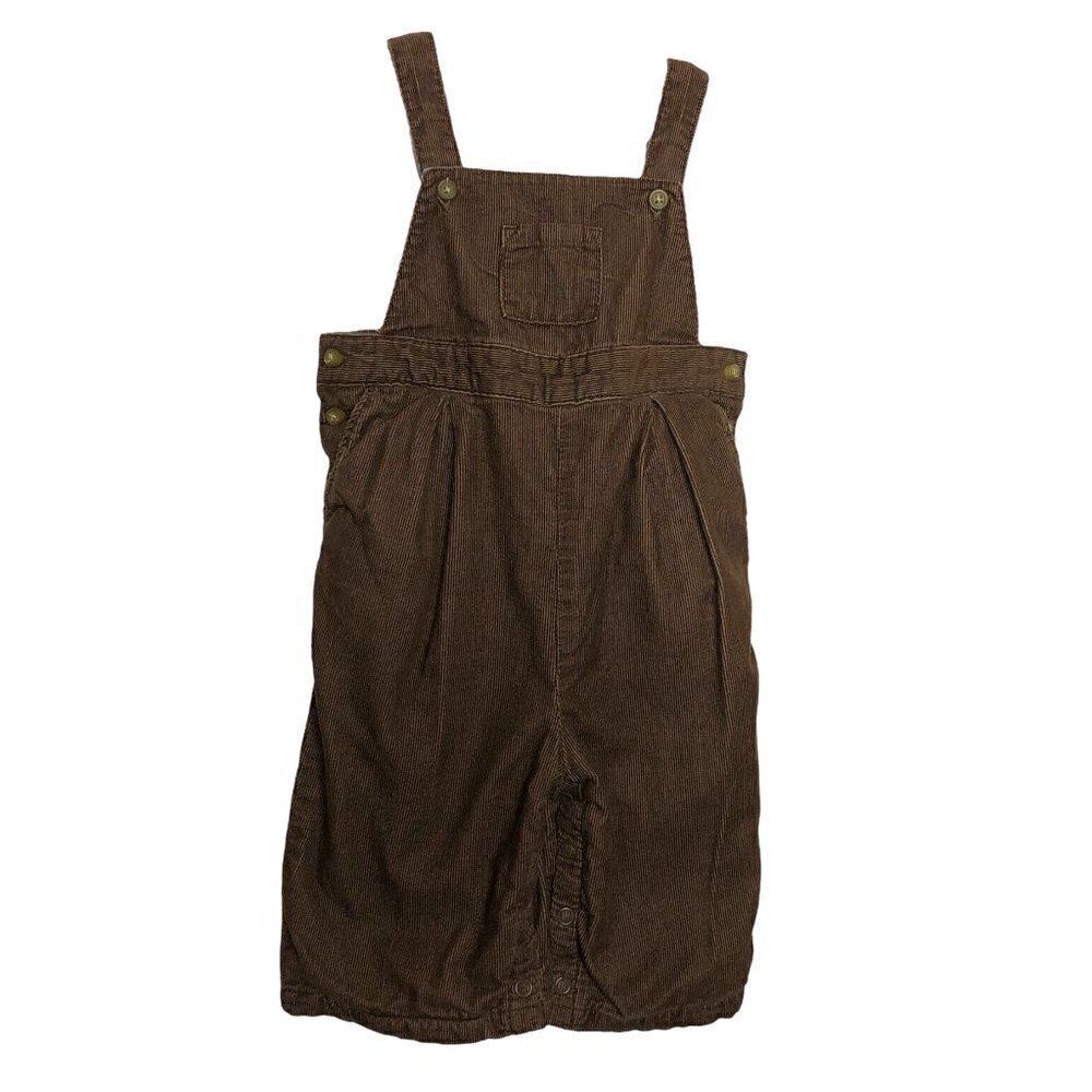 Janie and JACK - 100% Cotton Dachshund Brown Corduroy Overalls - Size 0-3 Months